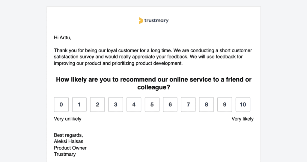 email-nps-kysely