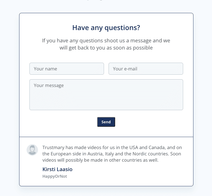 inpage lead generation form