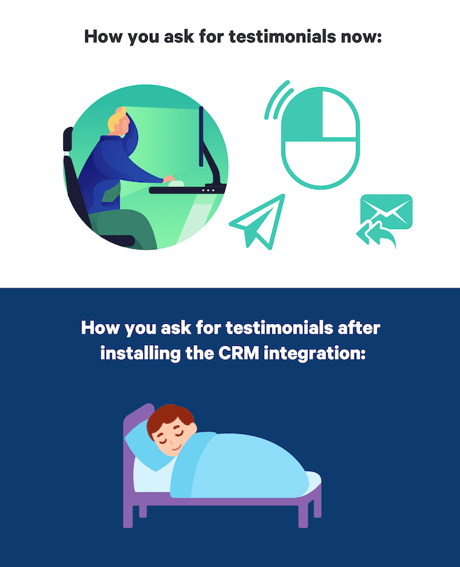 integrate trustmary with CRM to get feedback and testimonials automatically