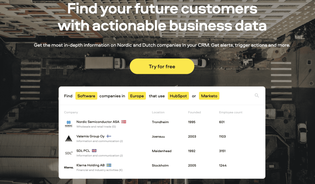 best lead generation company vainu