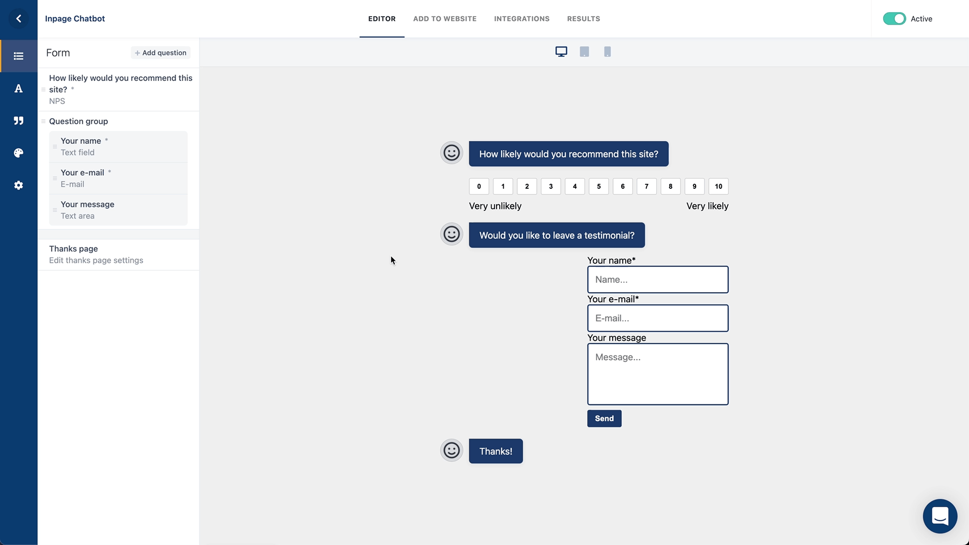 lead generation chatbot setup