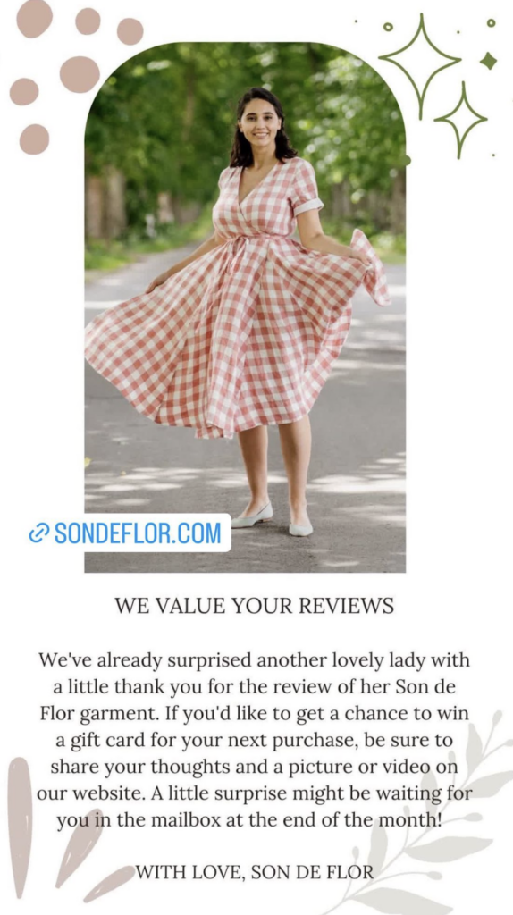 review collection campaign on social media by sondeflor