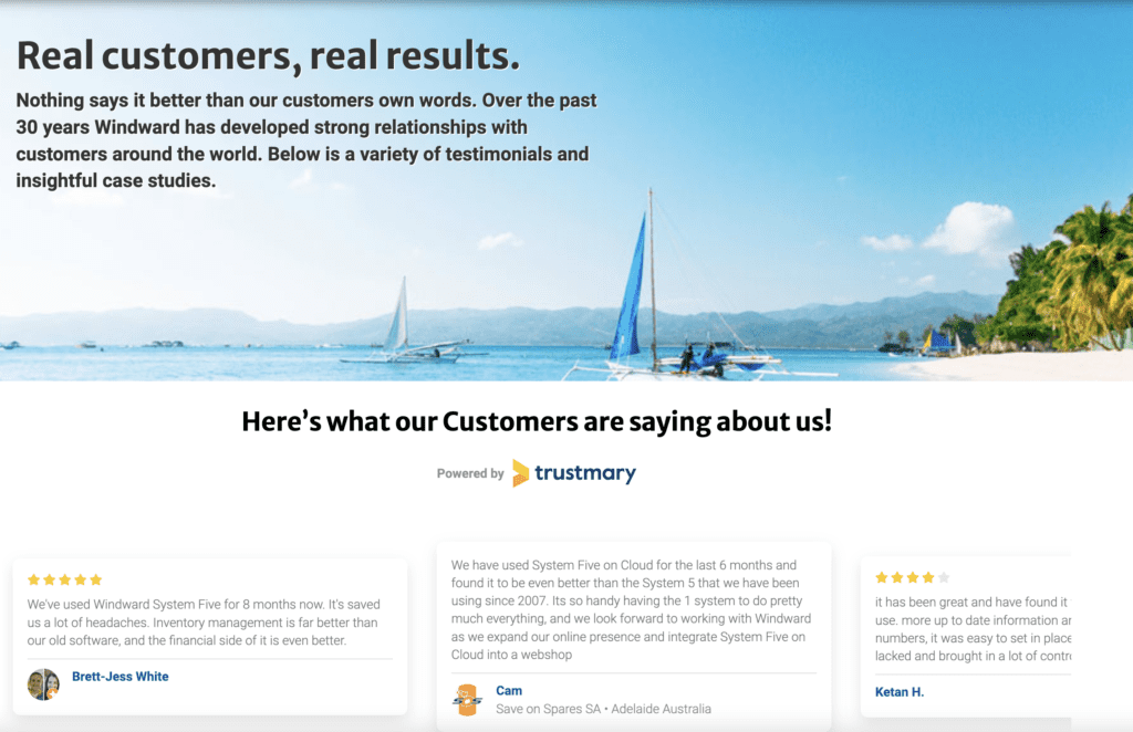 mobile responsive testimonial page