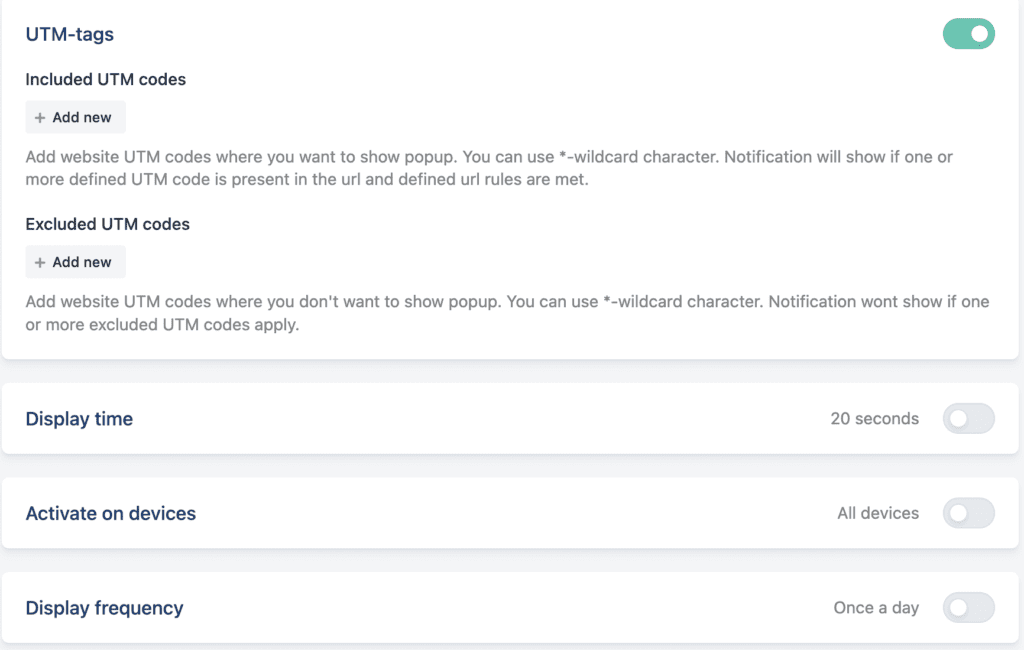 use UTM tags to personalize testimonial popups