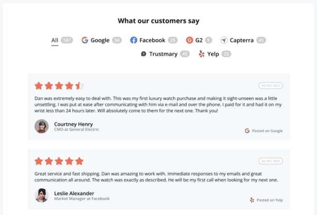all-in-one reviews widget template
