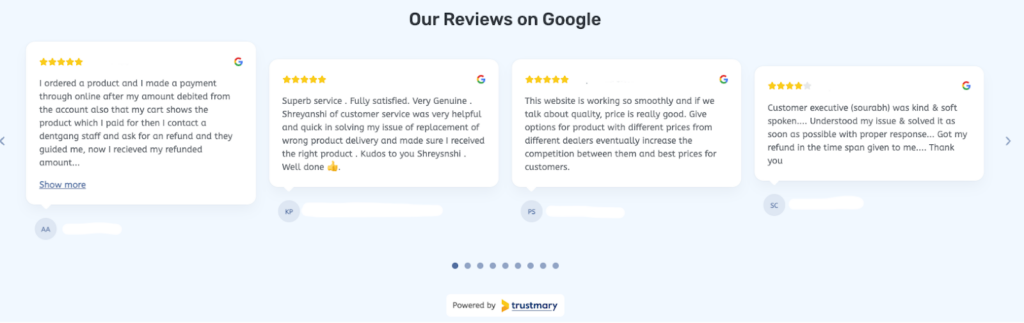 widgets d'inpage pour les avis Google