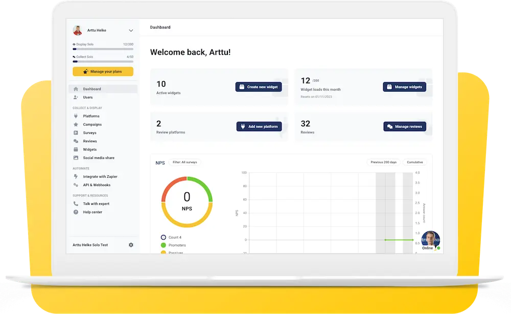 Trustmary dashboard