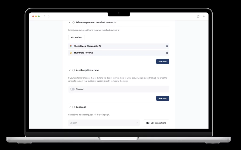 create a testimonial generation campaign to never have to use AI review generators