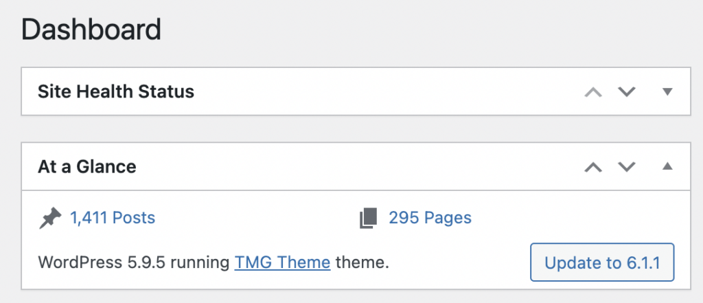 checking your wordpress version and theme