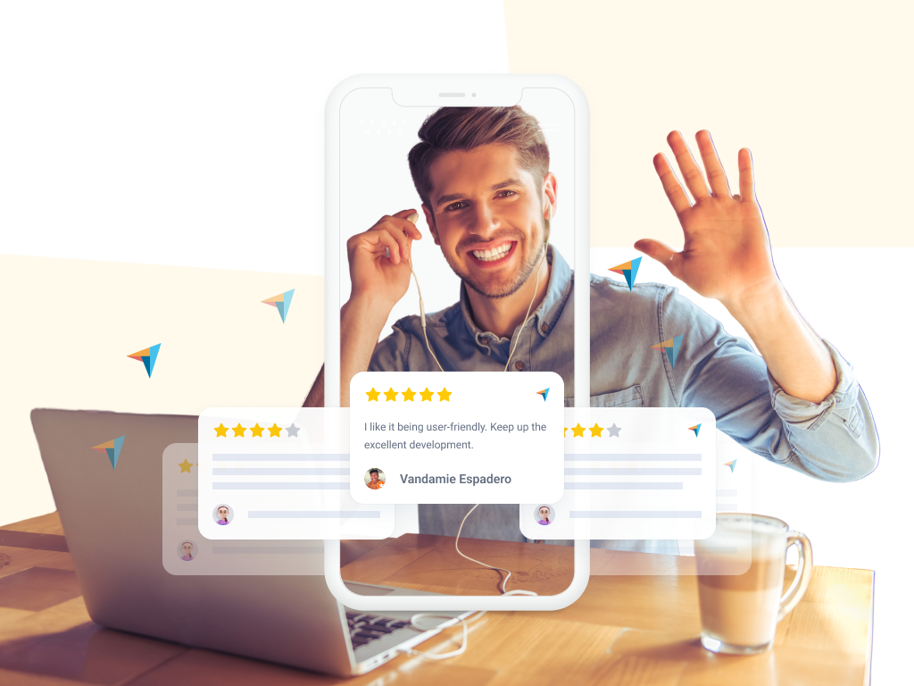 capterra reviews around smiling man