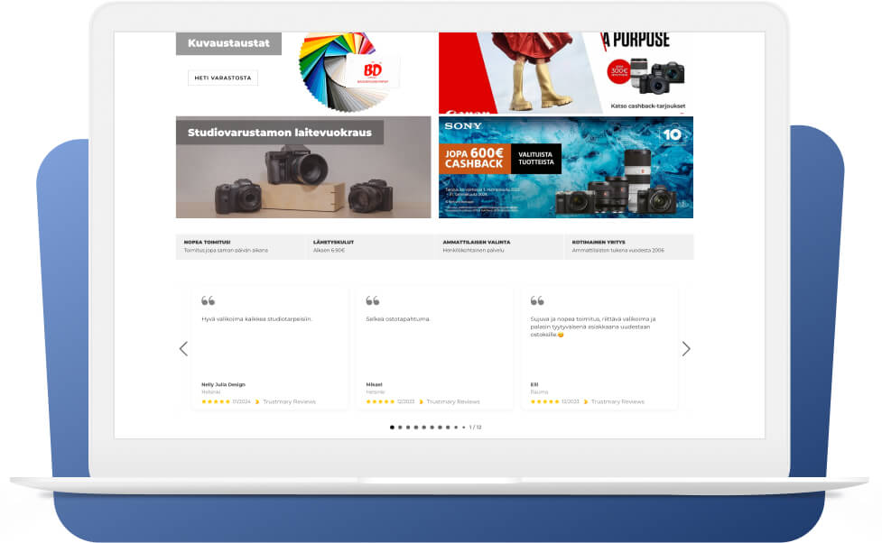 widget on front page builds trust