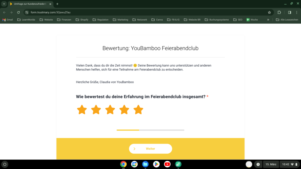 real feedback creates social proof for a course