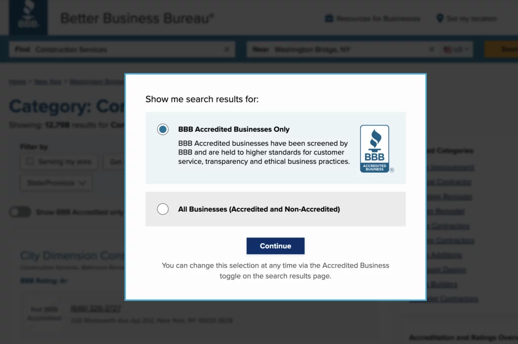 getting accredited in better business bureau can be beneficial for a 