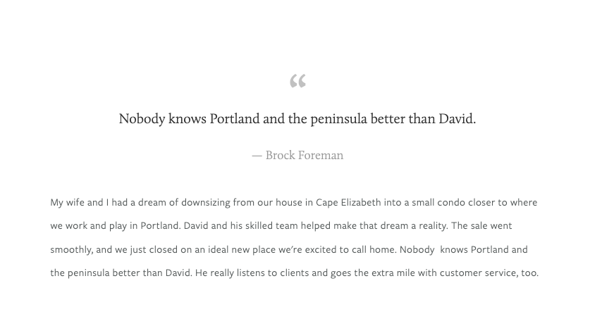 example of testimonial for realtor