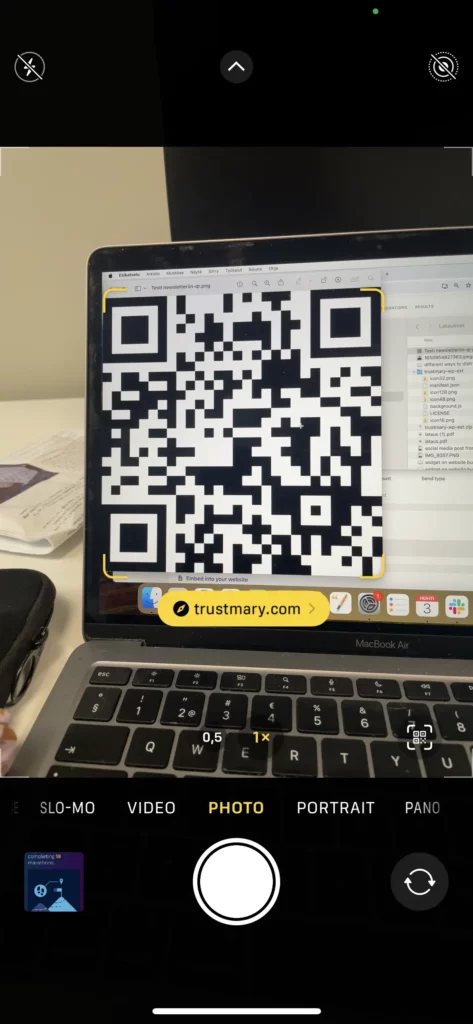 real life example of how qr code works on iphone app