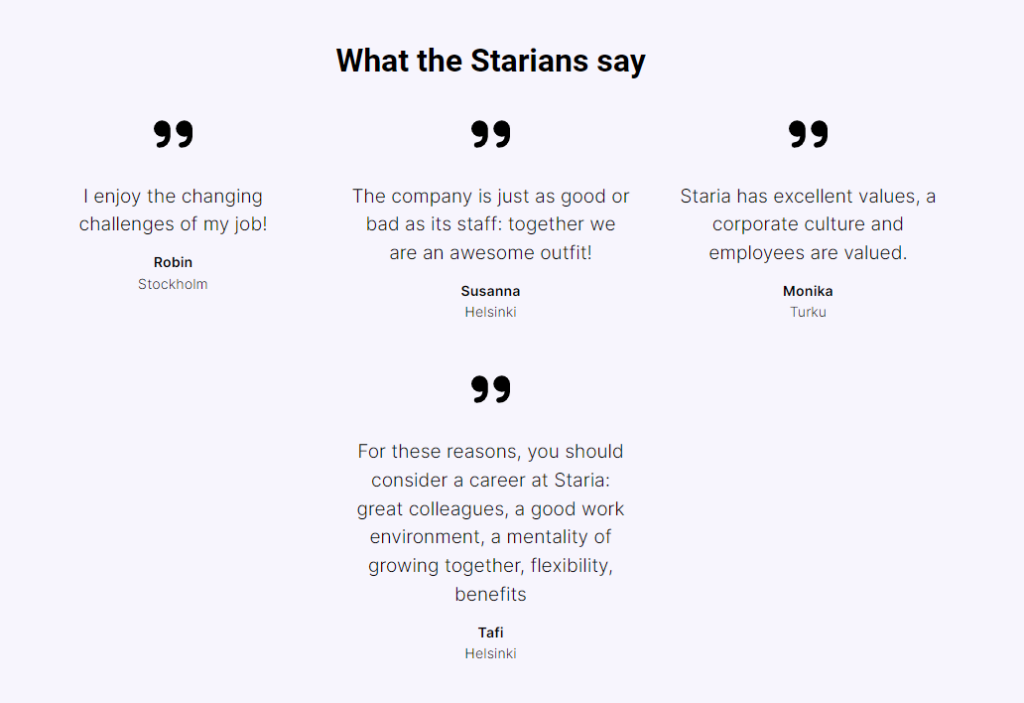 enps case example how staria uses it to boost employer image on website and attract new talent
