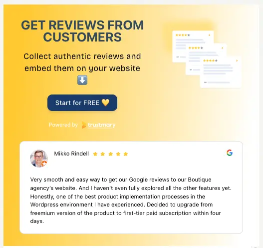cta widget with google review