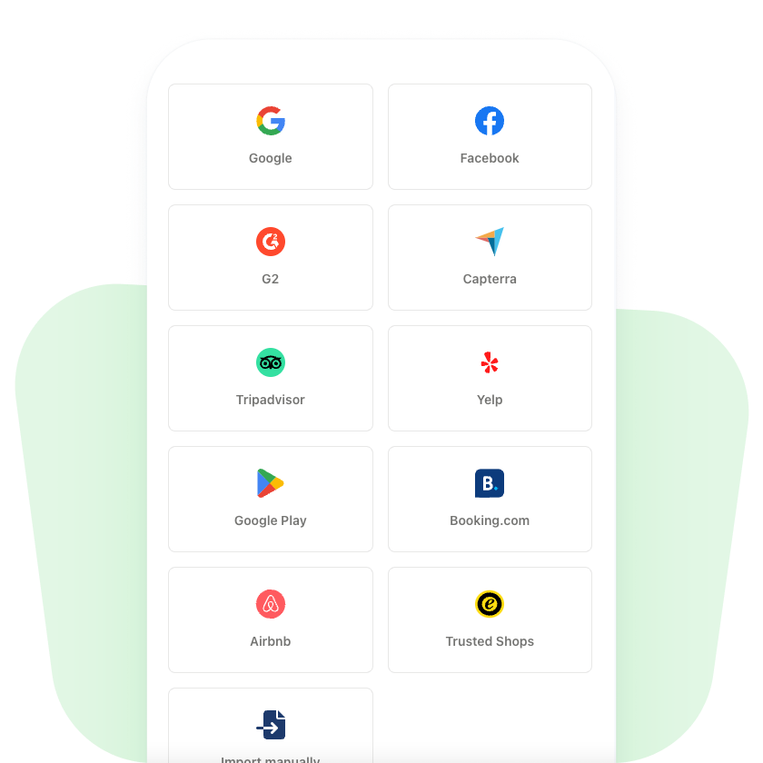 import reviews from different review platforms