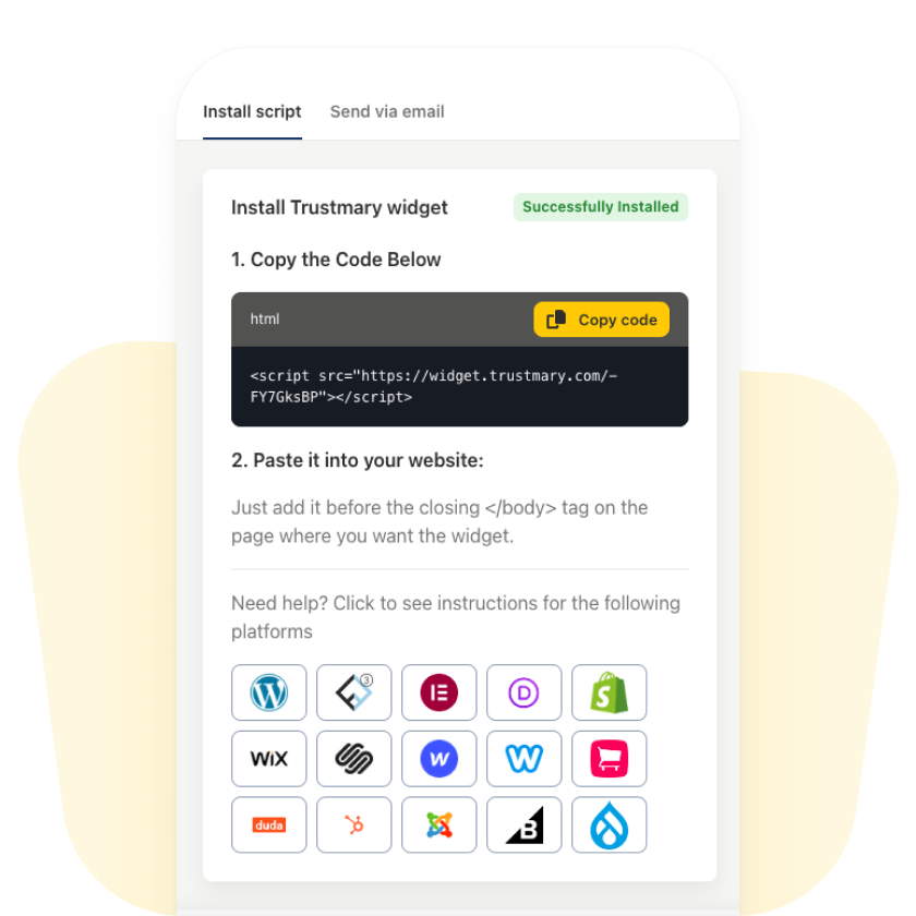 copy and paste script to your website