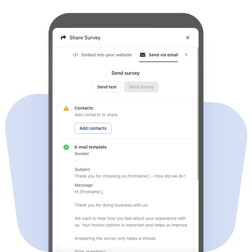 collect feedback for products and services with automated emails