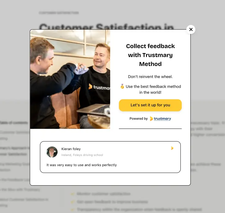 cta in an exit intent popup