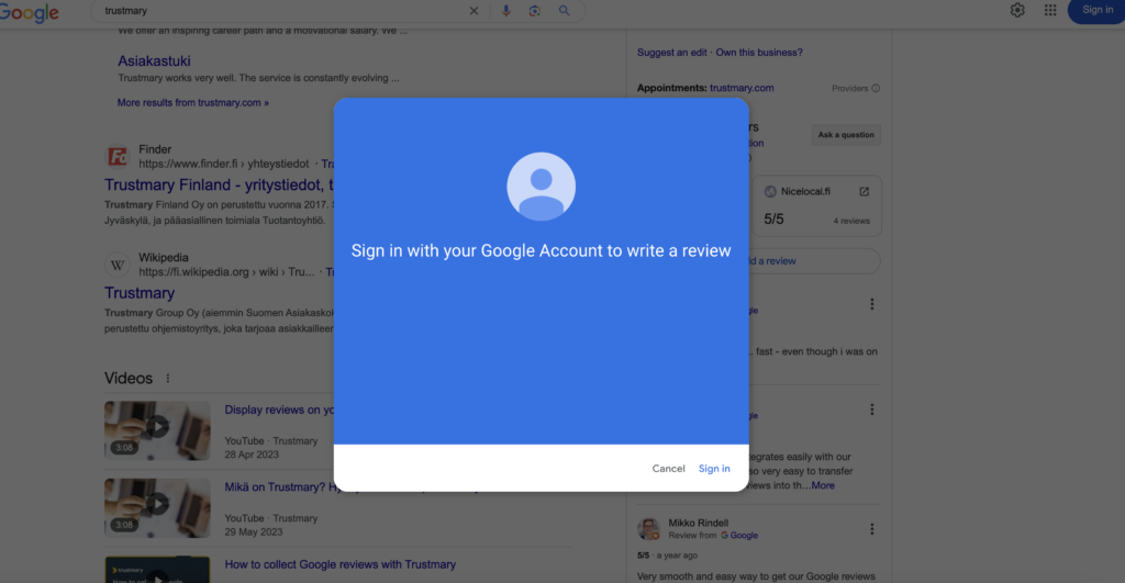 Google reviews aren't accessible to everyone