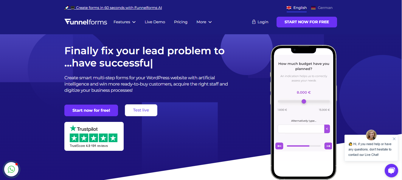 funnelforms website