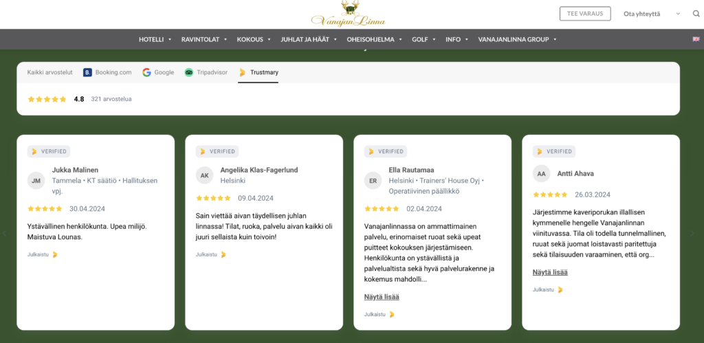 les avis doivent être placés sur les sous-pages des services de manière ciblée