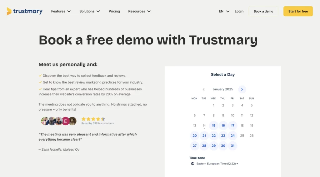 customer feedback for sales team example