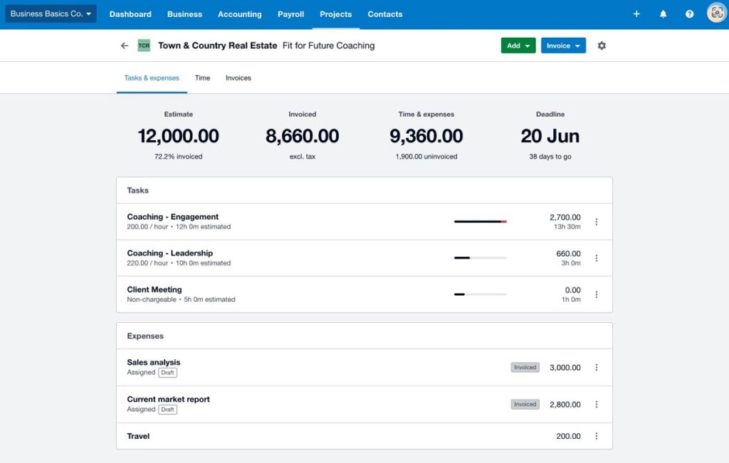 xero dashboard