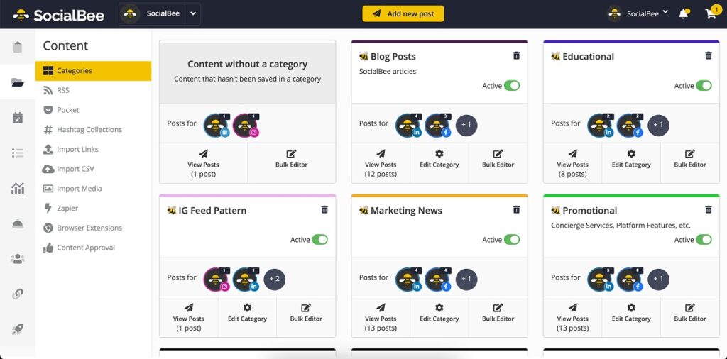 socialbee dashboard