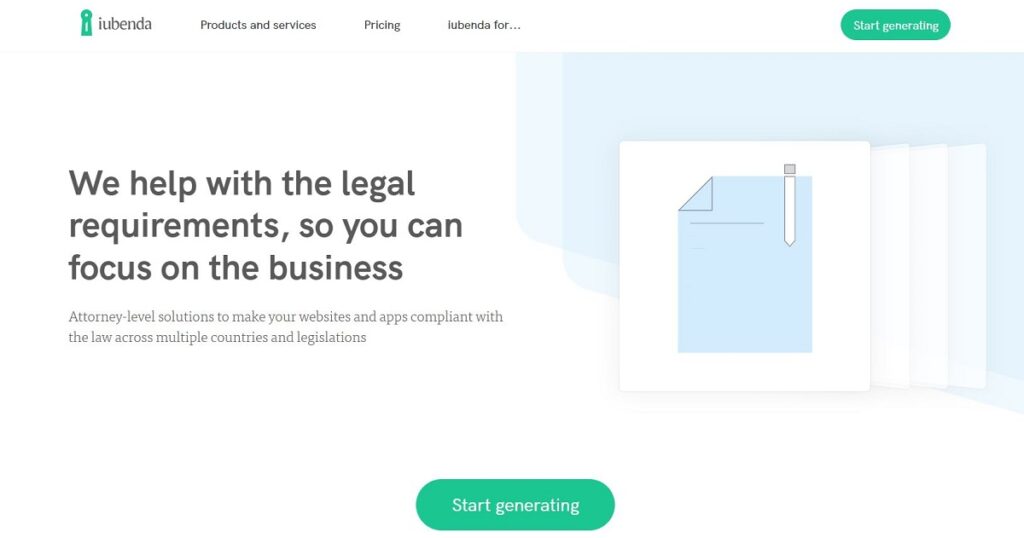 iubenda website